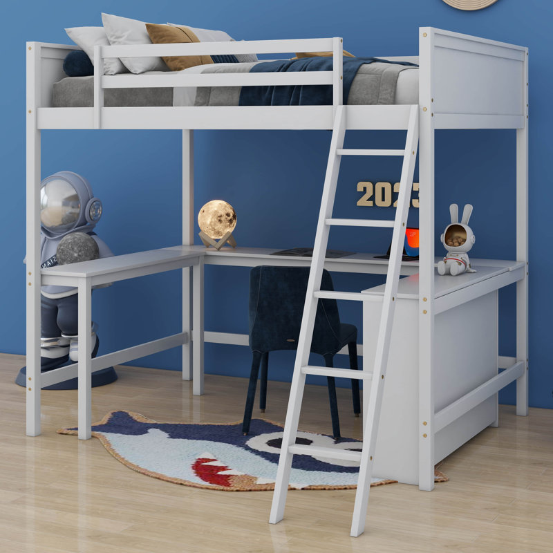 Lit mezzanine double Homerton pour enfants, Blanc