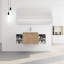 Lavabo de salle de bain 48 po, fixation murale, 2 portes à fermeture douce, petites tablettes de rangement, meuble-lavabo moderne en contreplaqué de 48 po, monté avec portes fermées, fabrication-1239508617