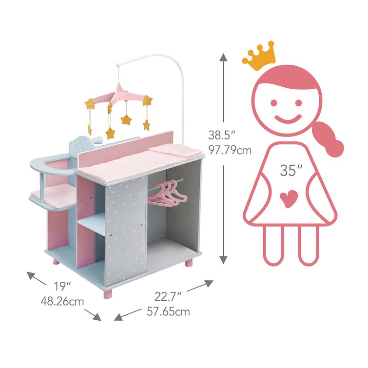 Olivia&s Little World Little Princess Baby Doll Changing Station with Storage