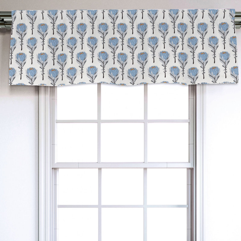 Sateen Floral Ruffled Window Valance