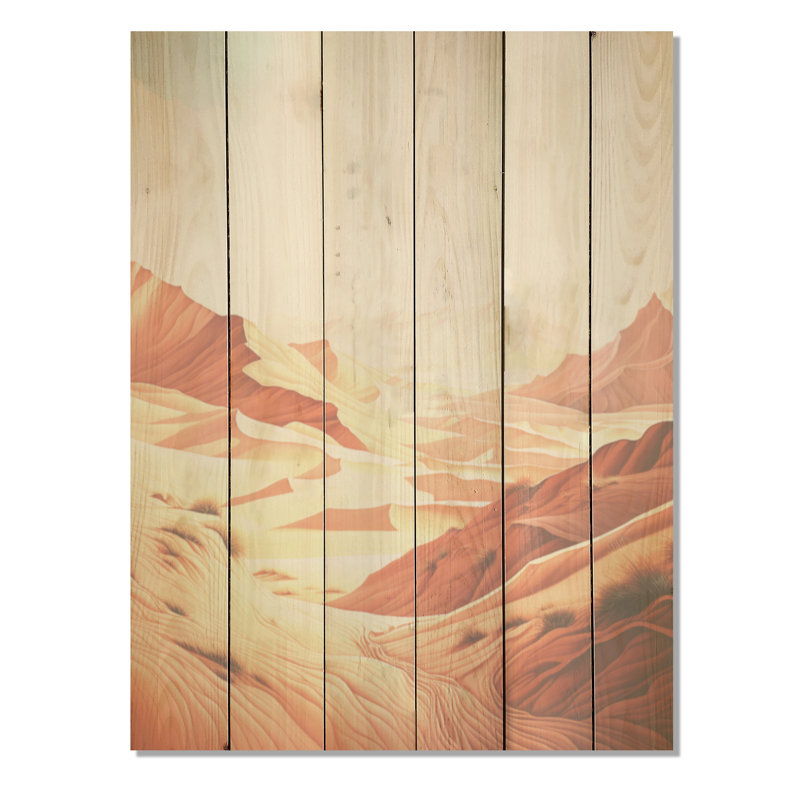 Desert Dreams Canyon Drift I - Art mural en bois minimalisme sur bois de pin naturel, H 32 po x l 24 po