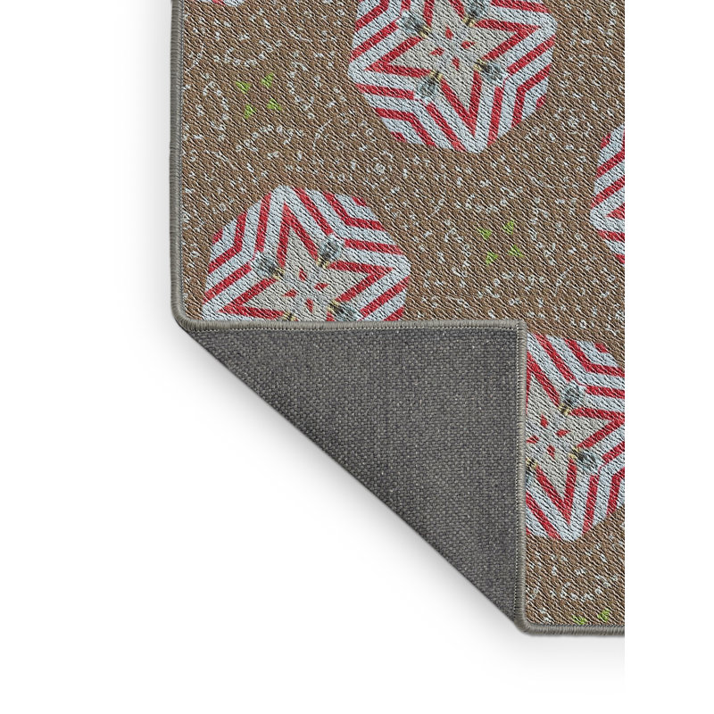Tapis brun / rose Power Loom, Tapis de couloir 2 pi x 5 pi