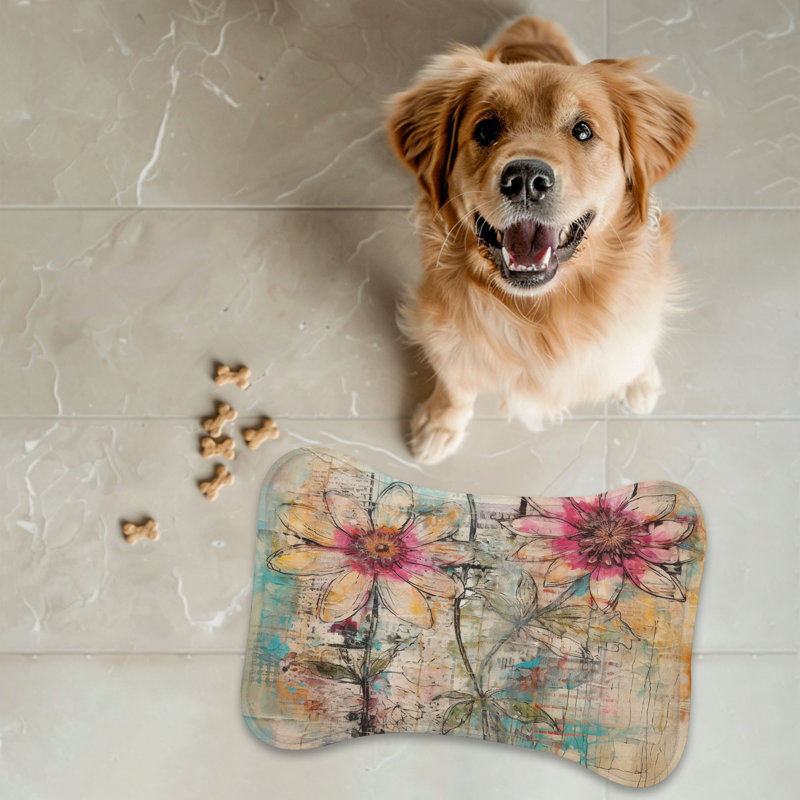 Antique Florals - Tapis d'alimentation en os 1 pièce