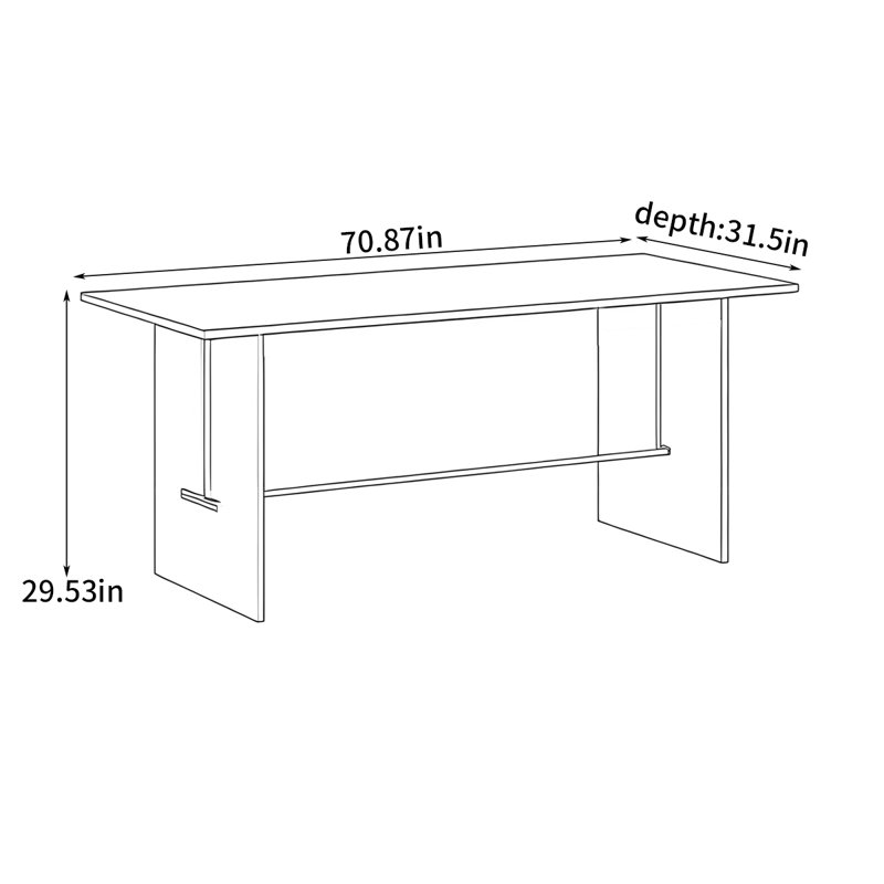 Simple Italian dining table, 29.53"H x 70.87"L x 31.5"W