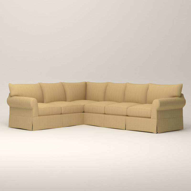 Amari L-Shaped Slipcovered Sectional, Right Hand Facing, Drusky Ivory Sustain® Basketweave