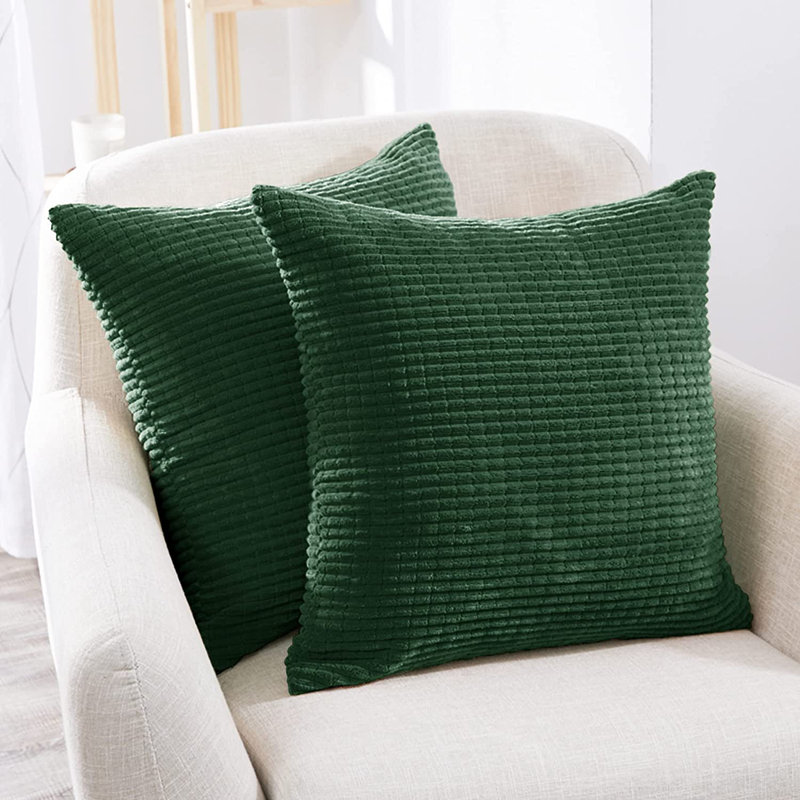 Moss Green Corduroy 20'' Euro Pillow Covers Set