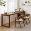 Bureau rectangulaire en bois massif noyer-108841195
