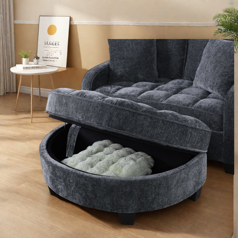 Modern Sofas with Storage, Foam Corduroy Compact Chaise for Home
