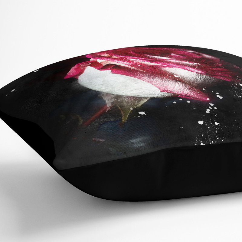 Square Throw Cushion, Black, 40cm H x 40cm W x 15cm D