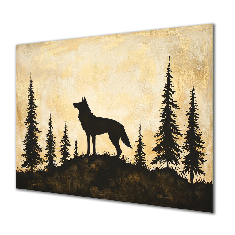 «Forest Wolf Guardian of the Forest II», reproduction d'art en métal, H 24 po x l 32 po