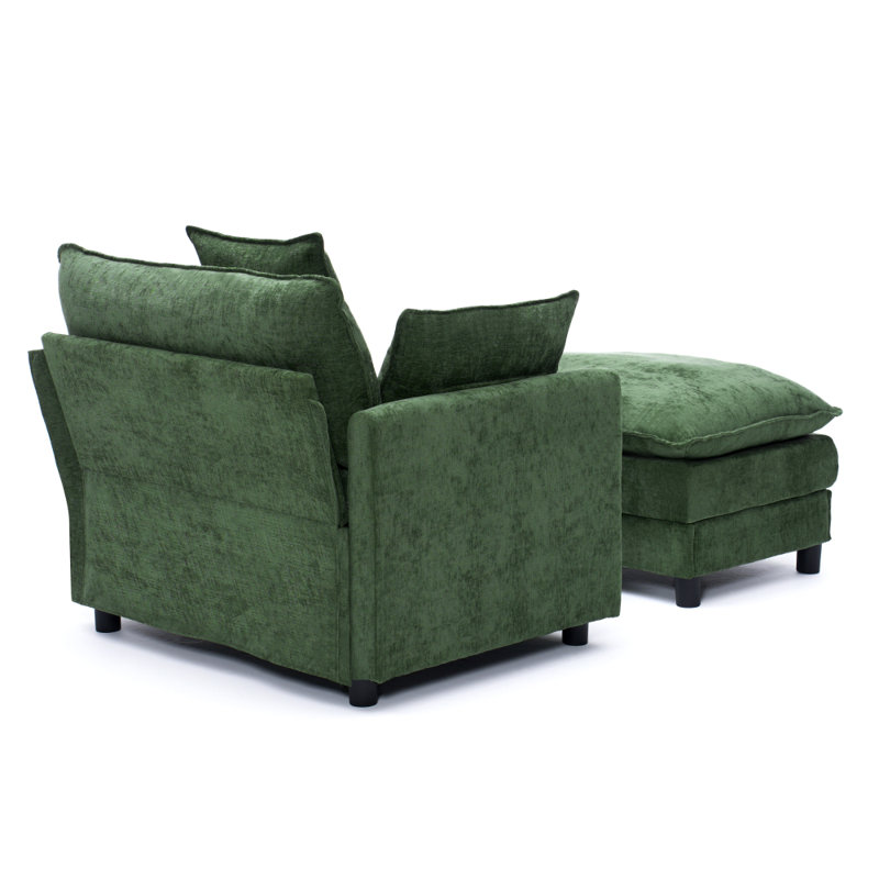 Fauteuil d'appoint rembourré en chenille 39,4 po, fauteuil de lecture pour chambre à coucher, fauteuil de lecture moderne 39,4 po