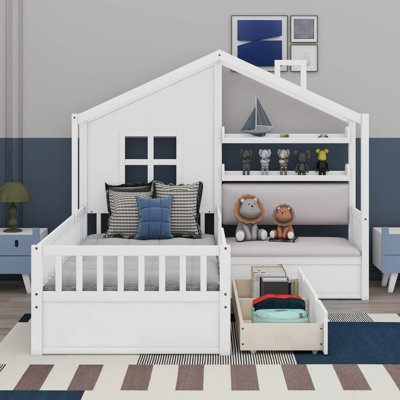 Karlovy Twin House Beds with Shelves by Harper Orchard