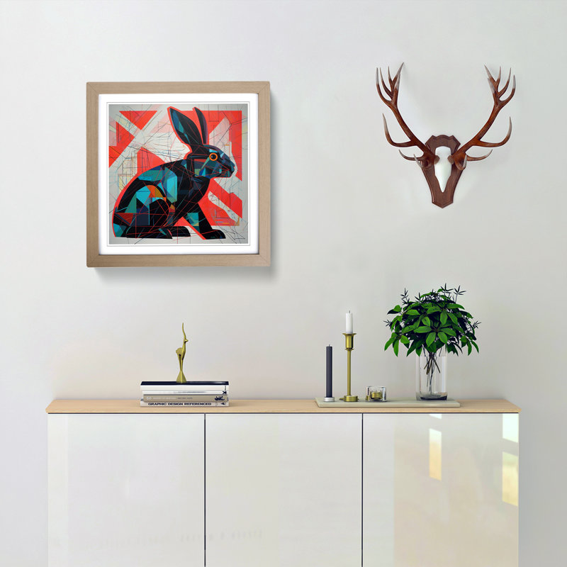 Rabbit Constructivism - Framed Print, Oak