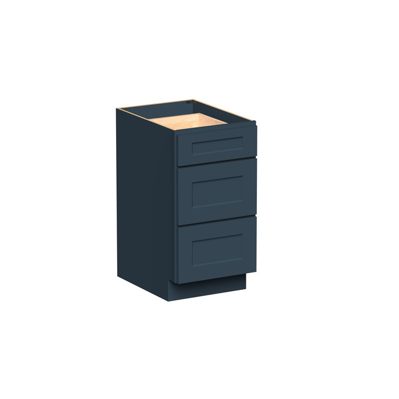 Armoire inférieure à 3 tiroirs DL Cabinetry (prête à assembler) de style Shaker l 18 po x H 34,5 po x P 24 po - Cyber gris