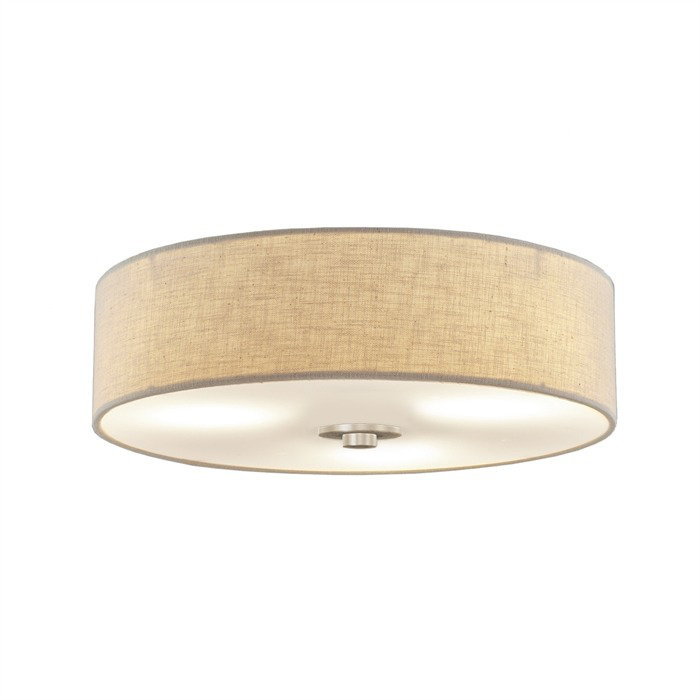 Plafonnier encastré 15 po 3 lumières, Nickel, Crème