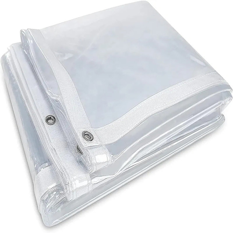 Bâche en plastique imperméable 10 po x 20 pi avec bord renforcé blanc, housse pliable, isolante et peu encombrante pour la protection du jardin