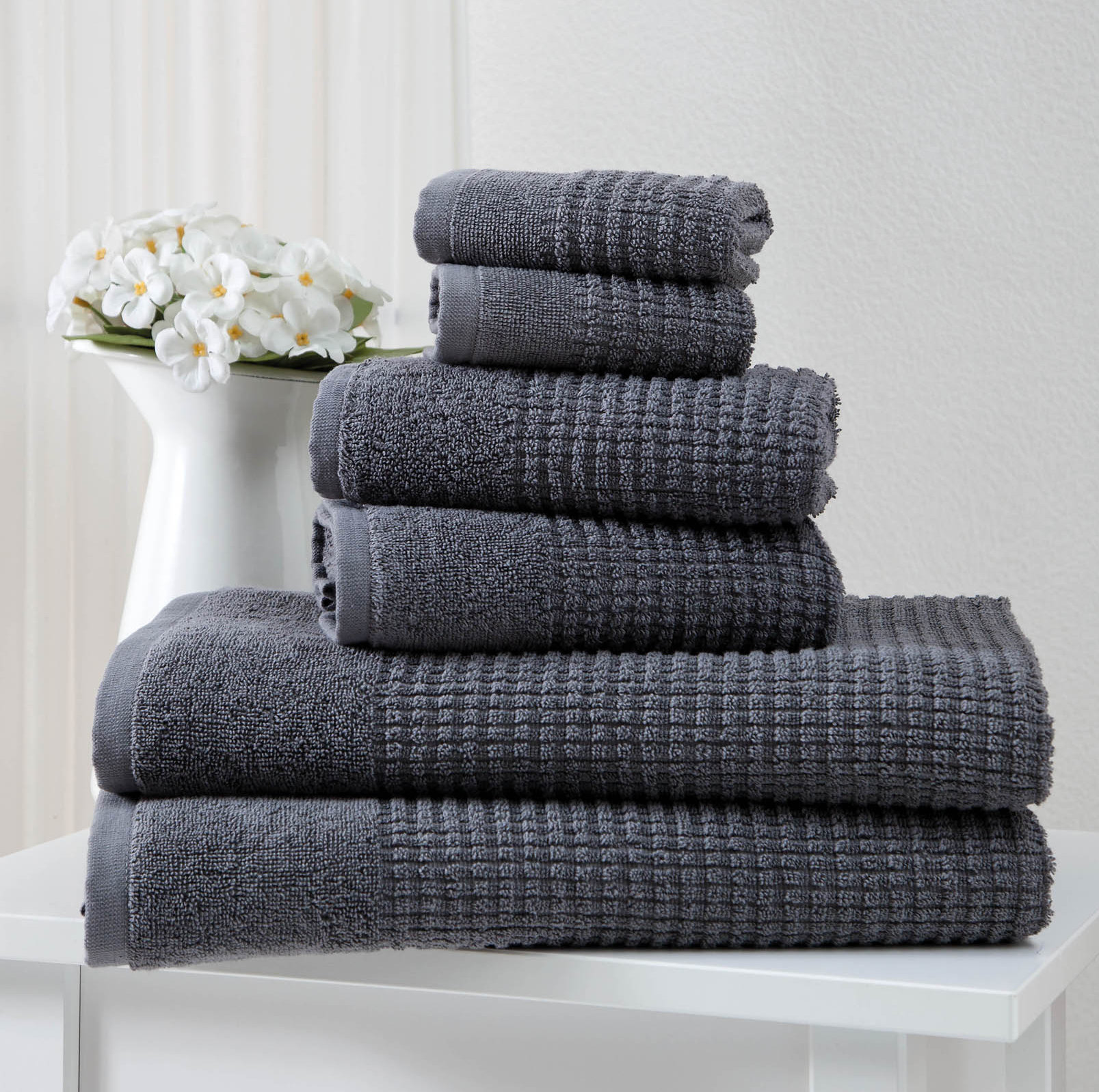 Earline 6 Piece Turkish Cotton Towel Set - Thumbnail 2