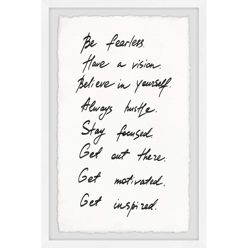 Reproduction d’art textuel sur papier encadrée "be courageuse III" par Marmont Hill, H 12 po x l 8 po x P 1,5 po