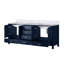 Meuble-lavabo double bleu marine l 80 po x P 22 po - comptoir en marbre, bois massif, fermeture en douceur et égratignure et teinture, 2 armoires, 6 tablettes ouvertes pour un rangement sophistiqué avec structure en bois, surface, beaucoup-1313462702