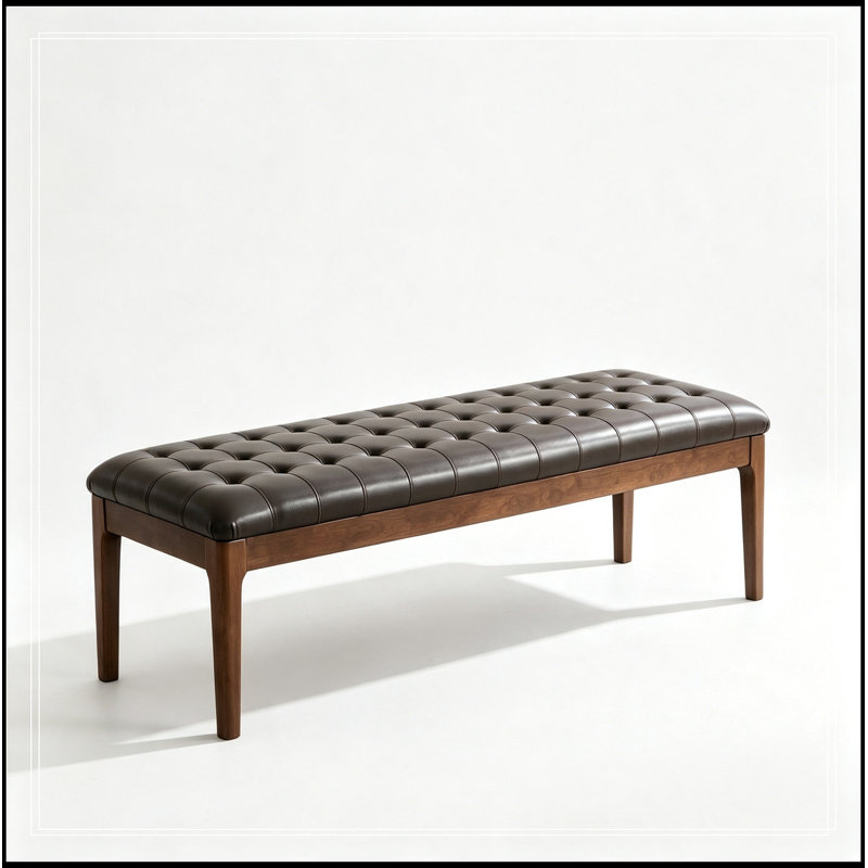 Fauteuil rembourré avec appui-tête et siège capitonné, Café
