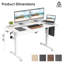 Bureau pour travailler debout électrique à hauteur réglable avec plissoir pour bureau à domicile, 40 po x 24 po, ton de bois blanc, forme rectangulaire, réglage manuel, base en forme de T, conception ergonomique, supporte 80 kg, multicolore-2132277445-2132277446