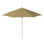 Parasol en teck de 9 pieds en aluminium avec nervures en fibre de verre et poulie en lin sésame Sunbrella