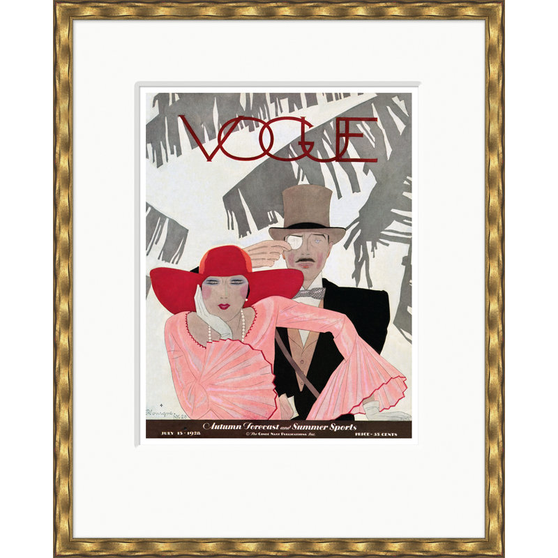Vogue Cover, Deco Darlings, Georges Lepape, July 15, 1928 Print by Condé Nast, Gold