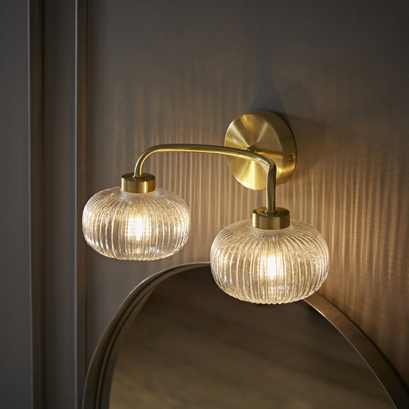 Rawdha Glass Armed Sconce, Gold, Yes