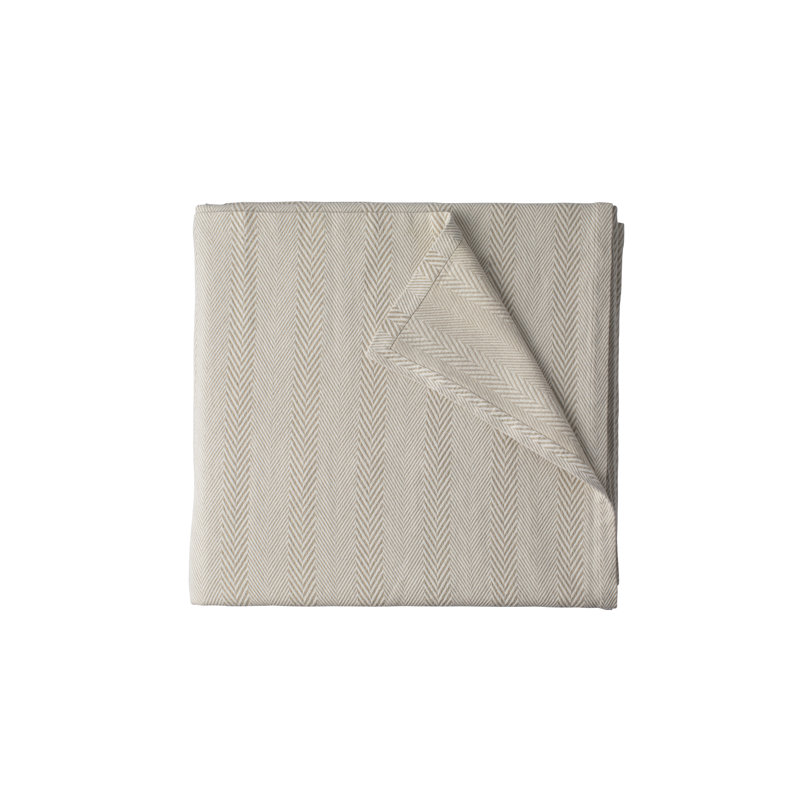 Chevron Hand Woven Blanket, King, Raffia/White