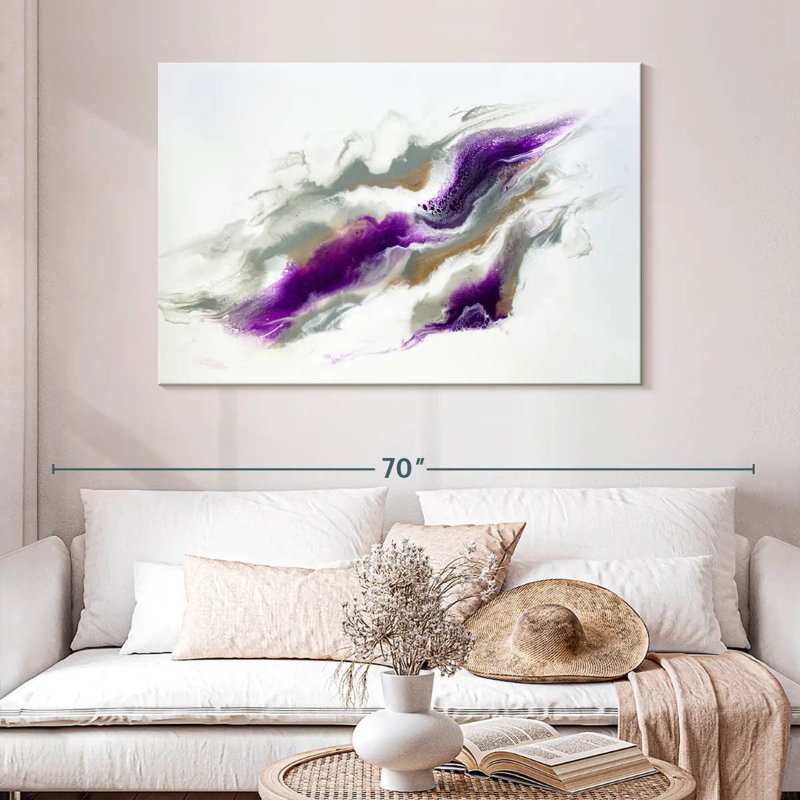 Gris Avery et ciel violet, H 32 po x l 48 po