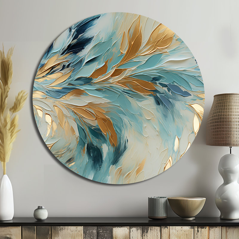 Rosston - Marbre rond, art en métal, H 16 po x l 16 po
