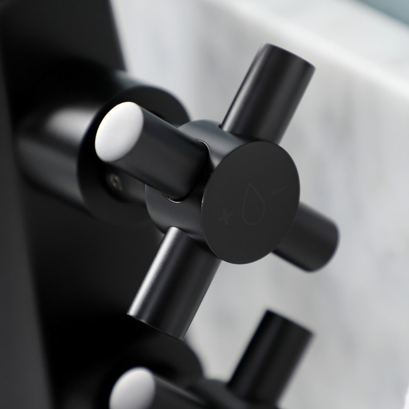 Kingston Brass Constantine Two-Handle 1-Hole Deck Mount Bathroom Faucet with Push Pop-Up, Matte Black