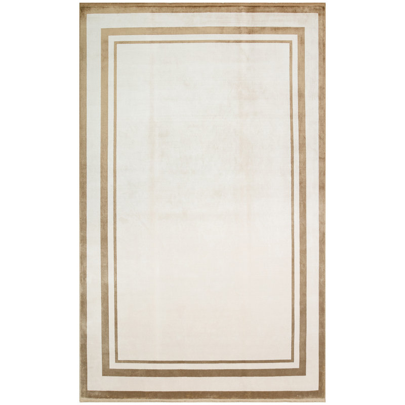 Tapis luxueux crème, 9,8 x 13,1 pieds | 100% viscose et polyester, hauteur de poils de 0,3 po | Tissé à la machine, 1 600 000 points de fil | Doux, durable, facile à nettoyer, idéal pour le décor du salon et de la chambre à coucher