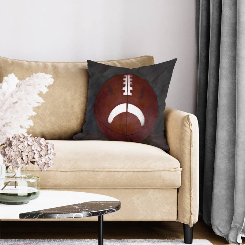 Football ball - 20"x20" Throw pillow cover - Poly twill - Print on demand, 20" x 20"