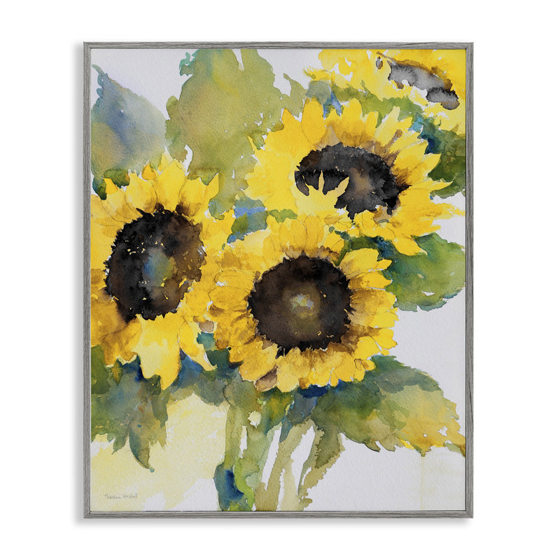 «Blooming Sunflower Bundle», art de la giclée encadrée par Theresa Heidel, Estampe numérique Farmhouse, H 14 po x l 11 po