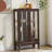 Exquisite 2 Doors Curio Cabinet With Tempered Glass, Mirrored Back, Adjustable Shelves And Light For Showcasing Precious Items In Style-1726567784