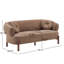 Canapé 3 places incurvé moderne Orenzo de 195 cm de large en polyester, avec coussins ronds capitonnés et pieds en bois de bouleau-134972643