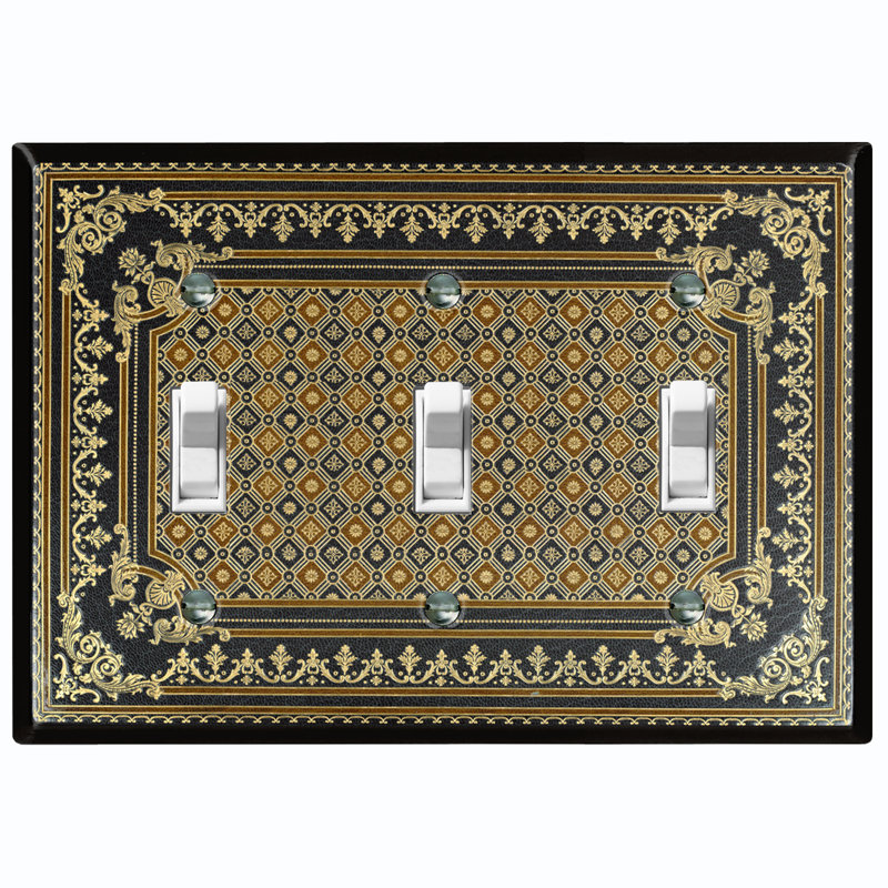 Patterned 3 - Gang Toggle Light Switch Standard Wall Plate