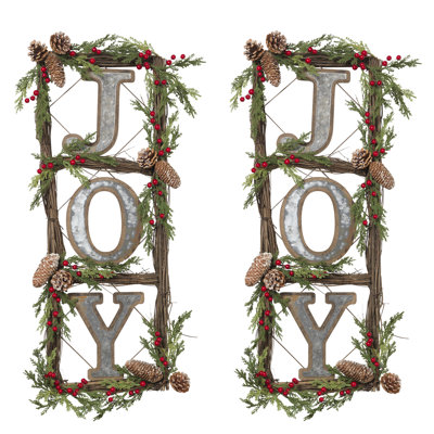 35 in. Natural Twig Door Wreaths Set of 2