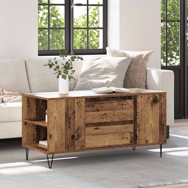 Coffee Table with Storage, Old Wood