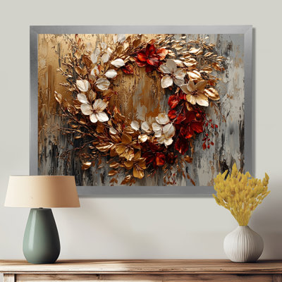 Ilionora Golden Vivid Wreath Spiral Of Petals - Couronne d'art mural
