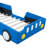 Twin Size Race Car-Shaped Platform Bed With Wheels,Blue