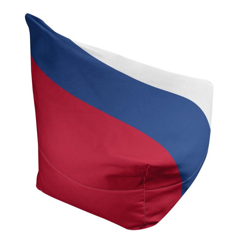 Bean Bag Cover, 2" x 38" x 42", Red/Royal Blue/White