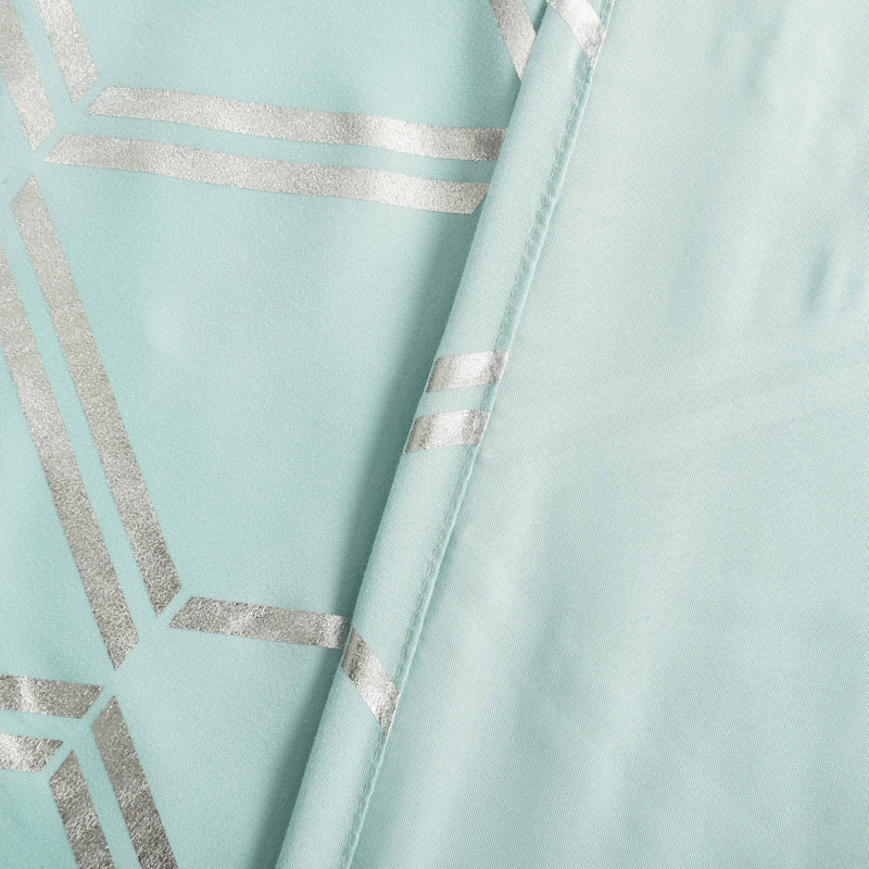 Geometric Shower Curtain, Spa Blue/Silver
