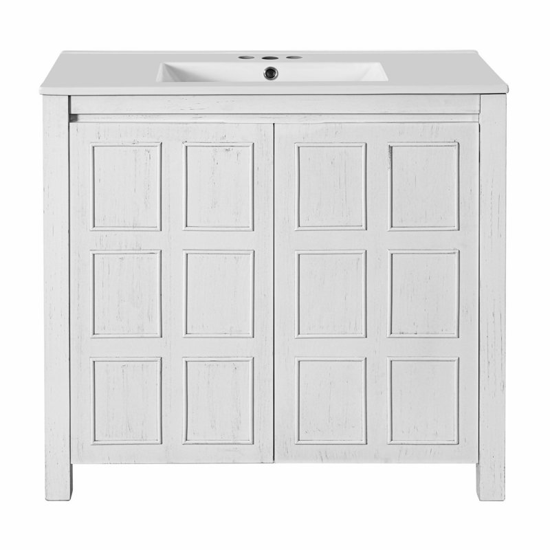 Meuble-lavabo pour salle de bain avec lavabo et tablette de rangement