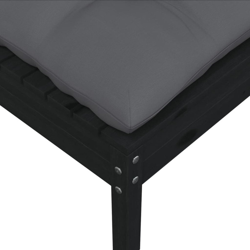 Coyan 50'' Wide Patio Sofa with Cushions, Black, Black