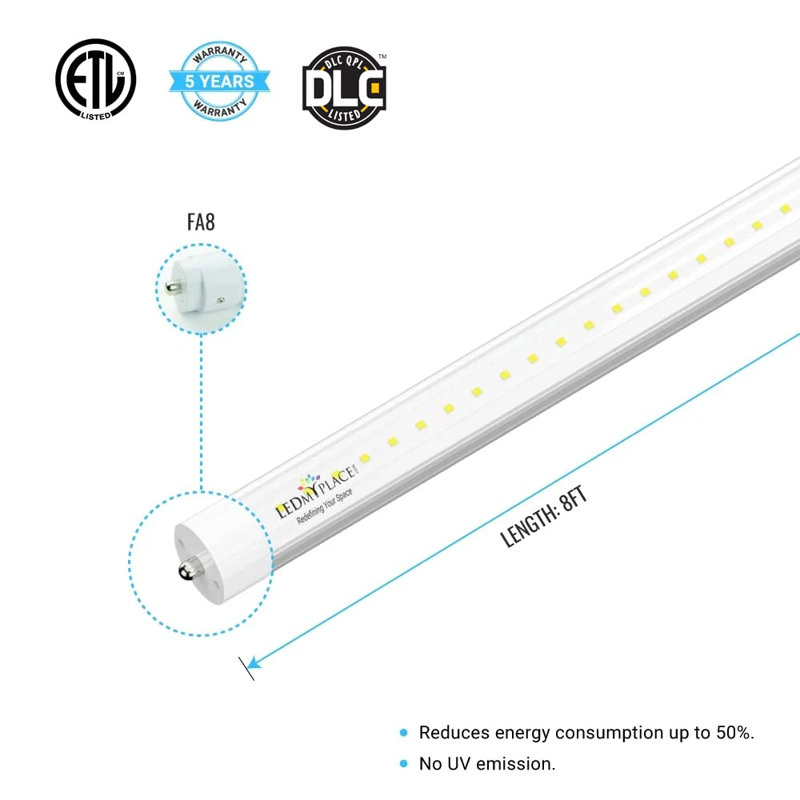 48 W, ampoule à DEL T8, à intensité variable, base FA8, 5000