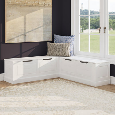 Eslick Solid Wood Corner Breakfast Nook Bench with Storage