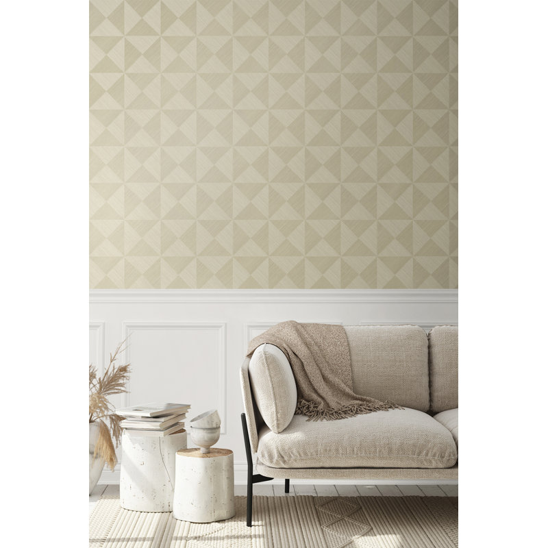 Geometric Vinyl Peel & Stick Wallpaper Roll, Khaki