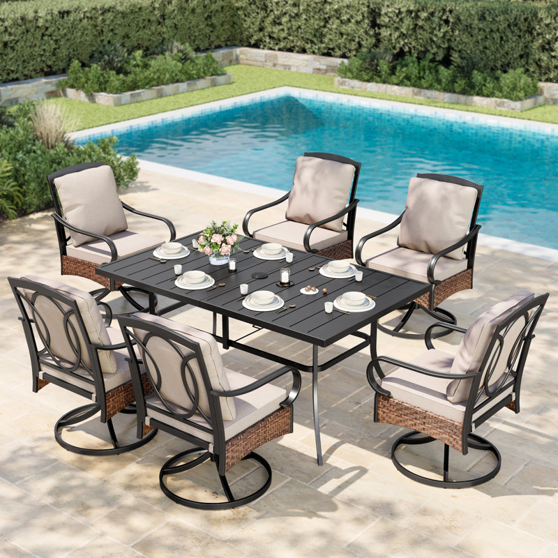 Leonard 6 - Person Patio Dining Set with Rectangular Table